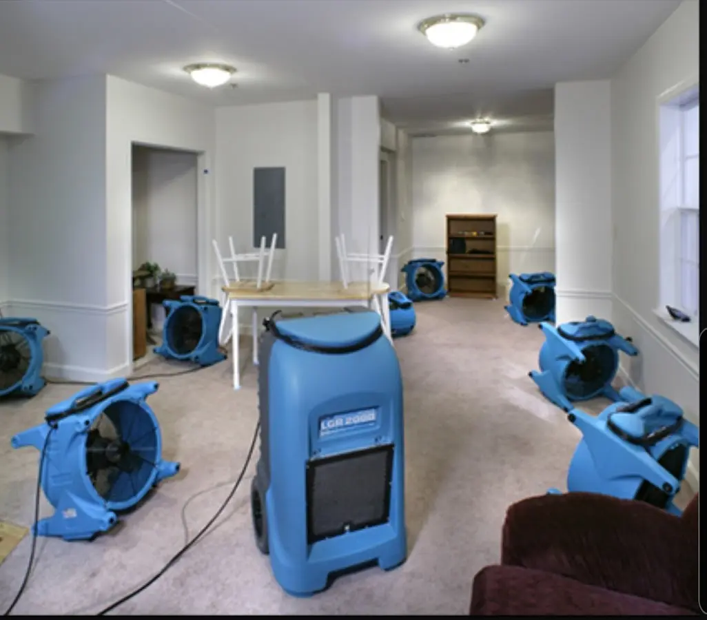 Air movers and dehumidifier setup for Water Damage Restoration in Grand Rapids
