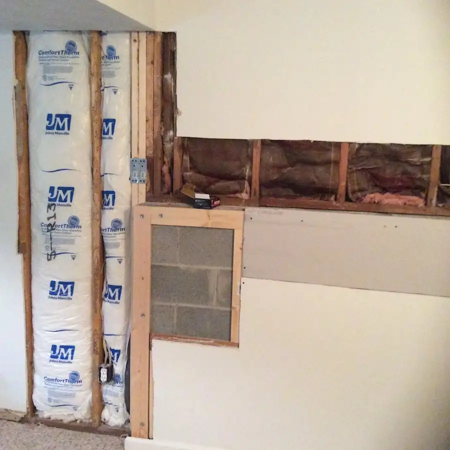 Wall insulation replacement during Basement Flood Cleanup in Grand Rapids